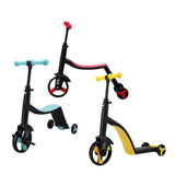 Kids multifunctional Scooter Blue Red and Yellow at KiwiBargain