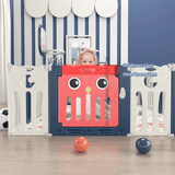 Baby Playpen Set with Basketball Hoop, Slide, Swing, Rocking Horse & Playmat - KiwiBargain