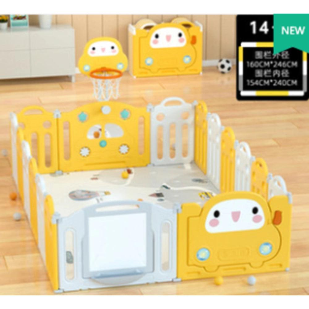 Car design Baby Playpen with Drawing pad & Basketball Stand - KiwiBargain