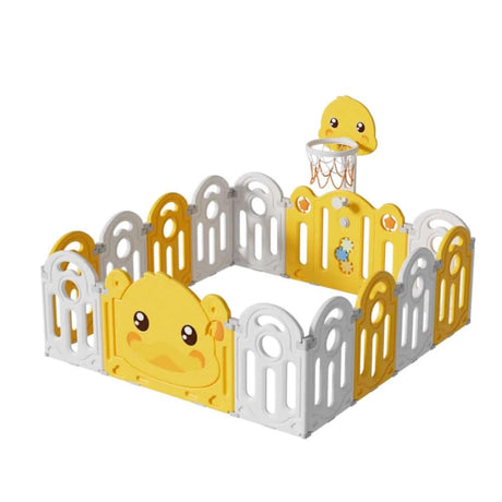 Baby Playpen with Basketball Stand - 16pcs - KiwiBargain