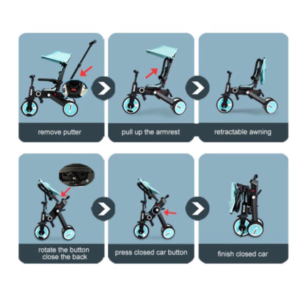 SmartFold 7-in-1 Kid's Tricycle folding function