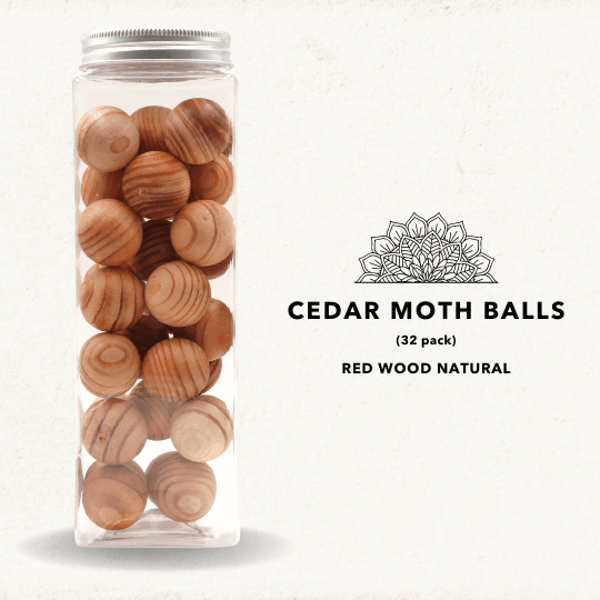 Red Cedar wood Moth Balls - 32 Balls Natural Moth Repellent - KiwiBargain