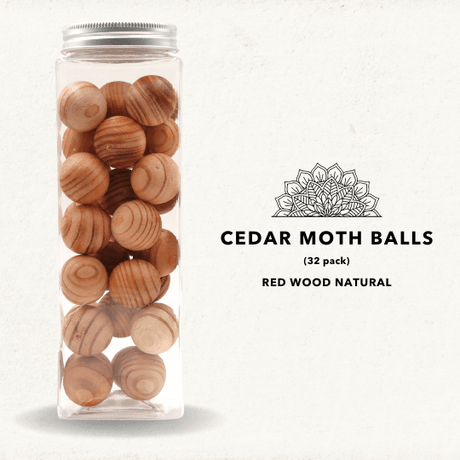 Red Cedar wood Moth Balls - 32 Balls Natural Moth Repellent - KiwiBargain
